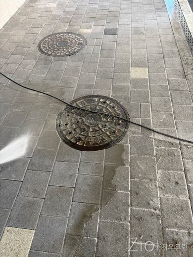 보도블록 고압 세척